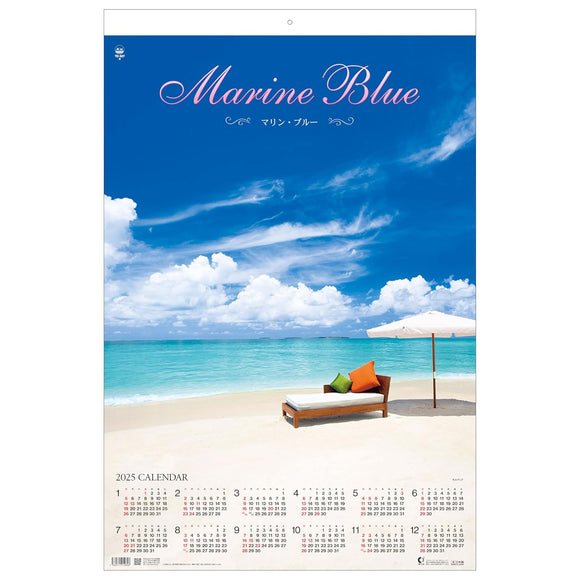 Todan 2025 Wall Calendar Marine Blue Tohan DX Film 75 x 50.4cm TD-527