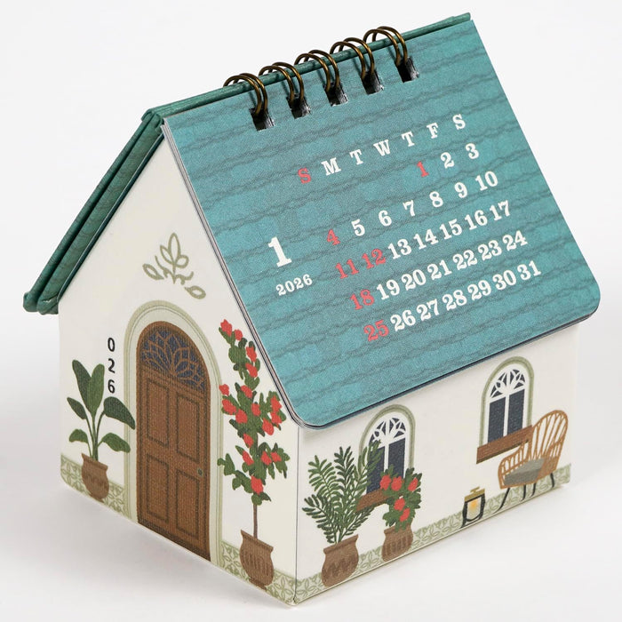 Greeting Life 2026 Desk Calendar House Box Flower C-1731-TK