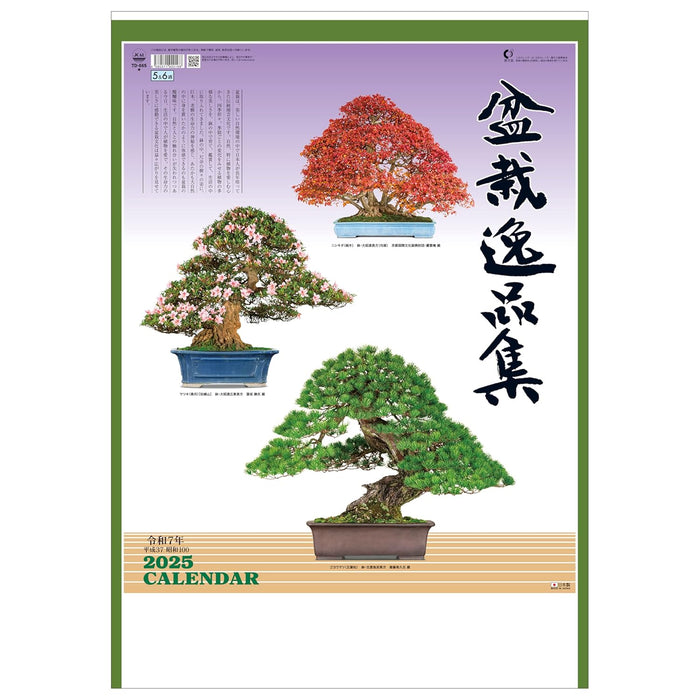 Todan 2025 Wall Calendar Bonsai Masterpiece Collection 60 x 42.5cm TD-665