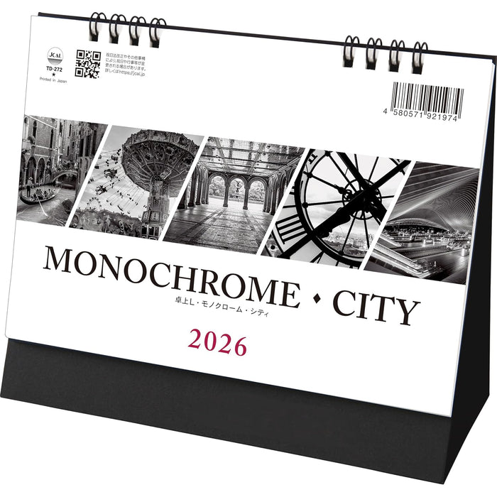 Todan 2026 Desk L Calendar Monochrome City 15.6 x 18cm TD-272
