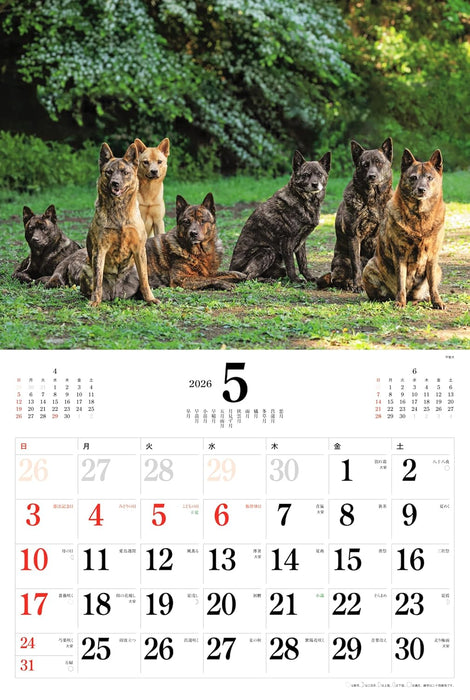 2026 Japanese Dogs Calendar