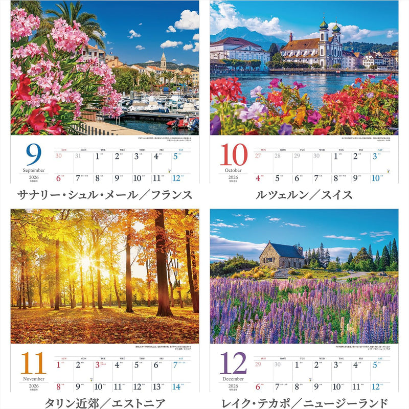 Shashin Koubou Calendar 'Wandering Around Botanical Fields' 2026 Wall Calendar (with Transparent Holder)