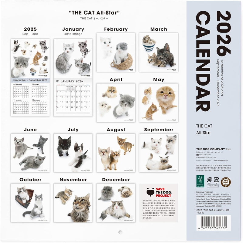 THE CAT 2026 Wall Calendar Large Size [All Stars]