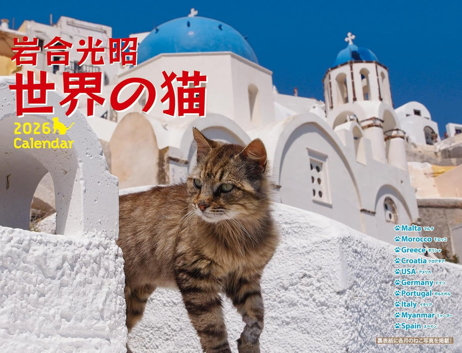 Mitsuaki Iwago World Cat Calendar 2026 (Monthly / Wall Calendar)