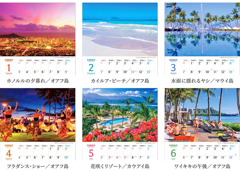 Shashin Koubou Calendar 'HAWAII Aloha Story' 2027 Wall Calendar (with Transparent Holder)