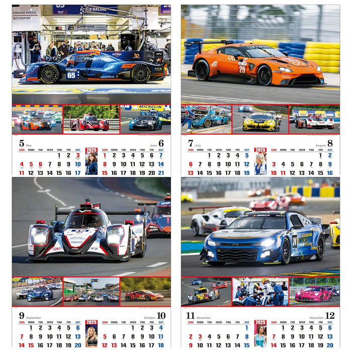 Todan 2025 Wall Calendar World Racing Car 60.8 x 42.5cm TD-768