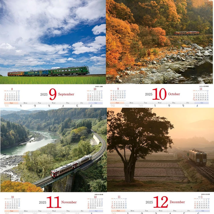 JTB Calendar The Scenic Railways of Beautiful Japan 2025 Wall Calendar