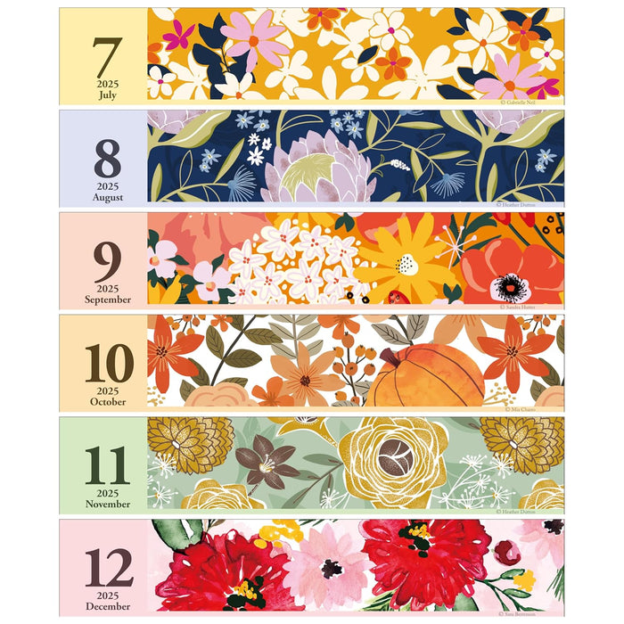 Todan 2025 Desk L Calendar Floral Memo 15.6 x 18cm TD-273