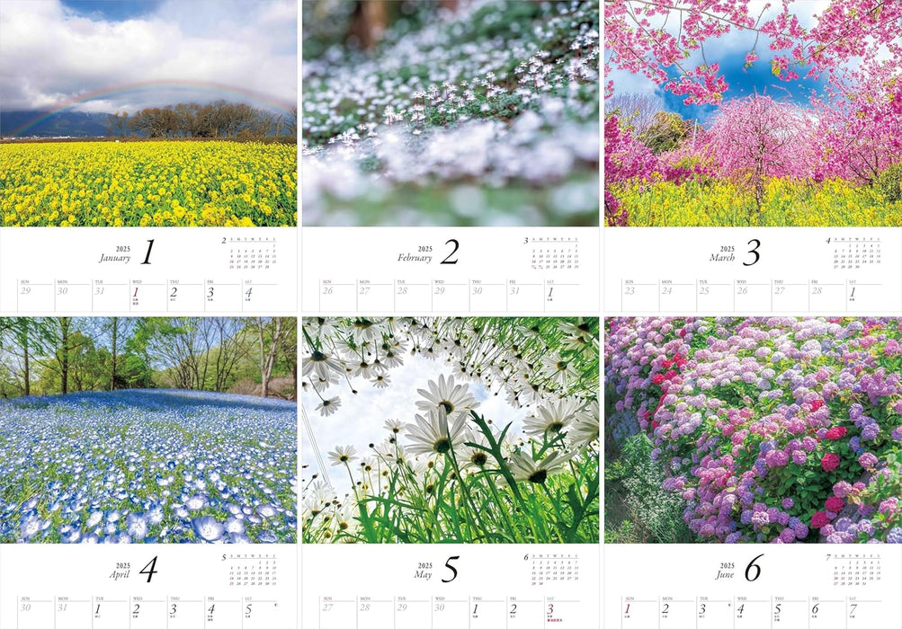 Calendar 2025 Beautiful Flower Garden in Your Heart (Monthly/Wall Calendar) (Yama-kei Calendar 2025)