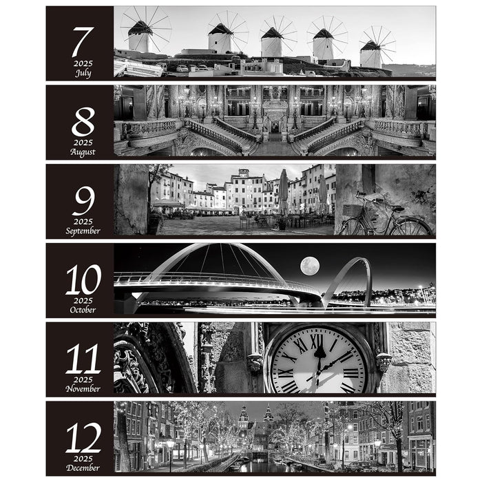 Todan 2025 Desk L Calendar Monochrome City 15.6 x 18cm TD-272