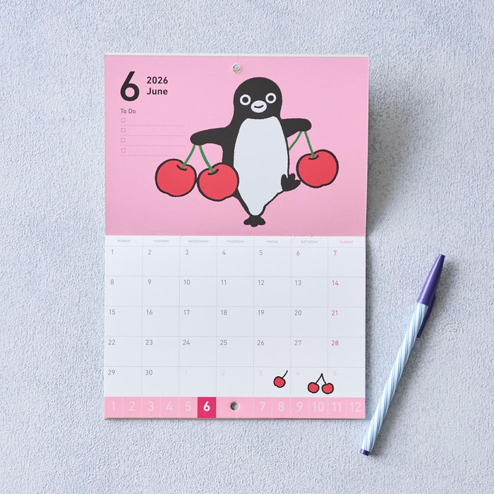 Suica's Penguin Wall Calendar 2026