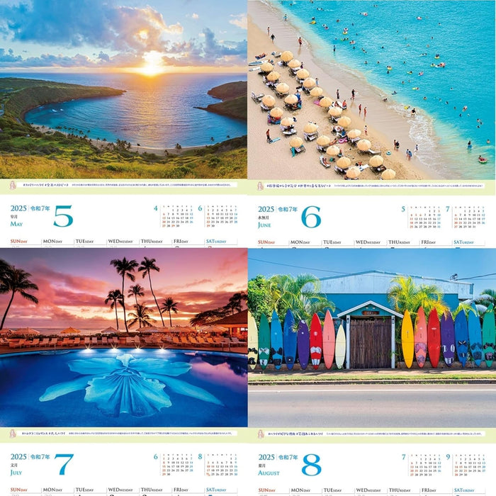 JTB Calendar Hawaii 2025 Wall Calendar