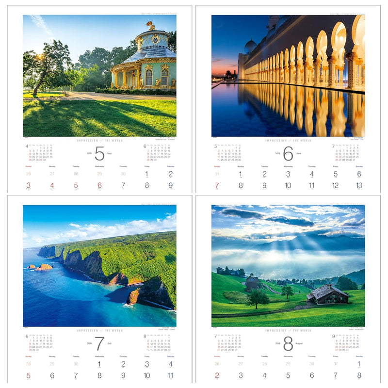 Todan 2026 Wall Calendar Impression of the World 59.8 x 42.5cm TD-30651