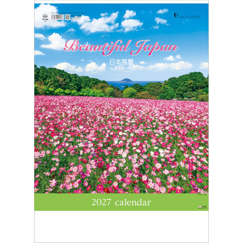 Todan 2027 Wall Calendar Beautiful Japan 52.7 x 38cm TD-900
