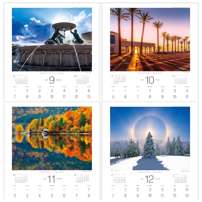 Todan 2025 Wall Calendar Impression of the World 59.8 x 42.5cm TD-30651