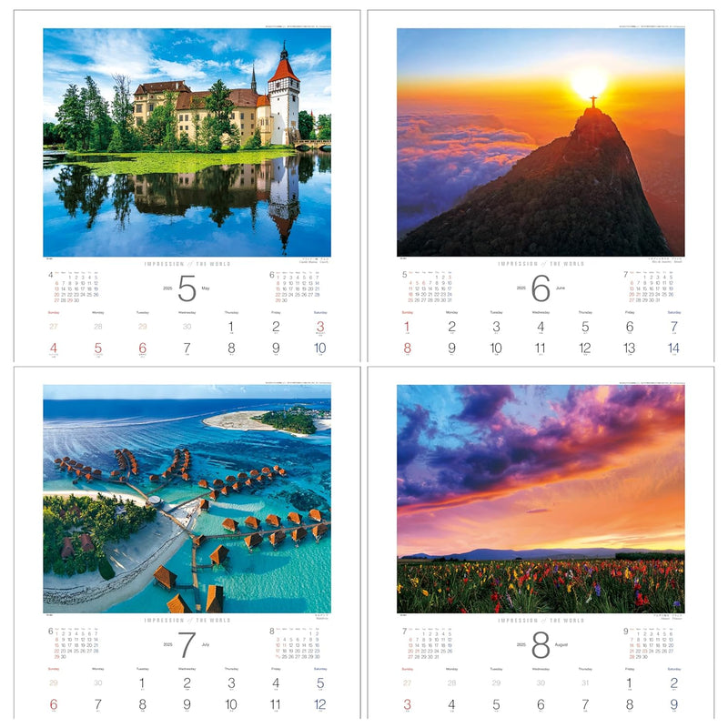 Todan 2025 Wall Calendar Impression of the World 59.8 x 42.5cm TD-30651