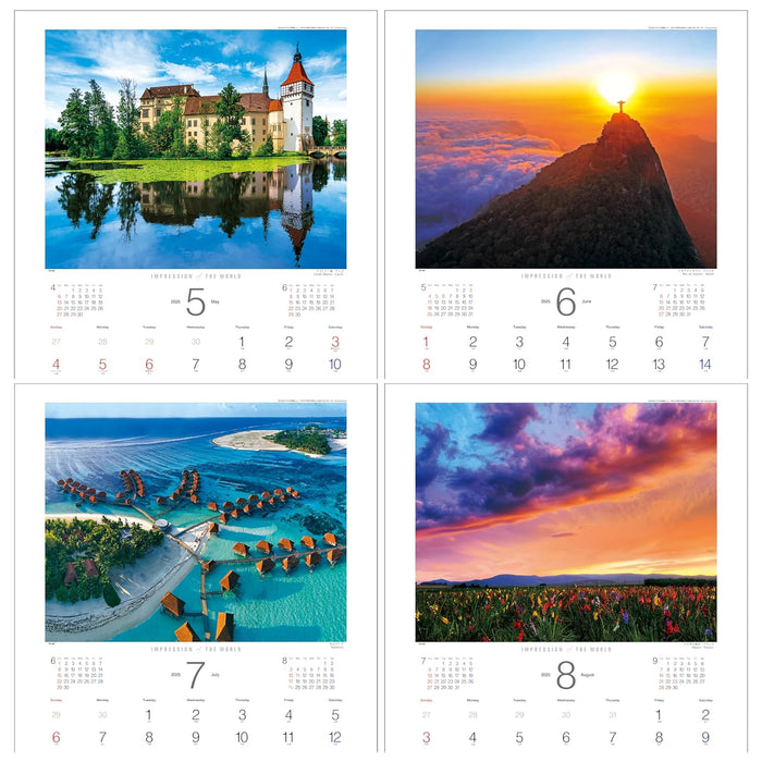 Todan 2025 Wall Calendar Impression of the World 59.8 x 42.5cm TD-30651