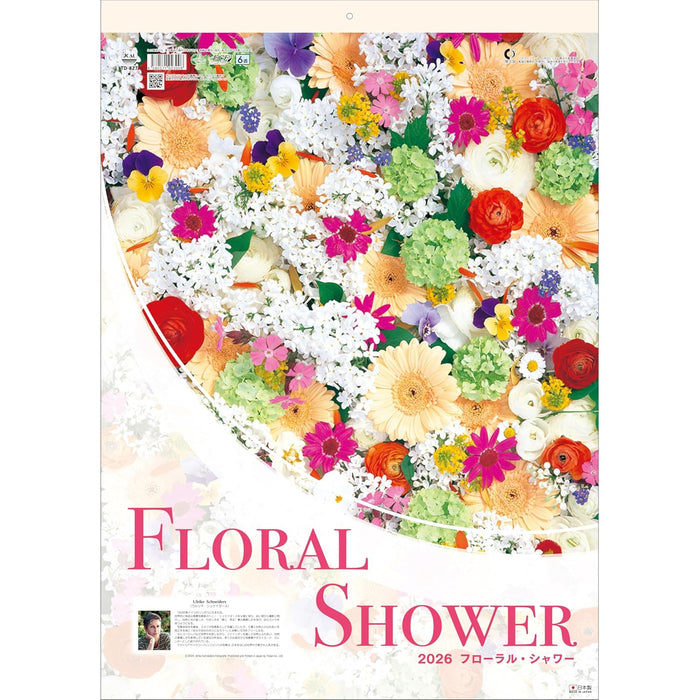Todan 2026 Wall Calendar Floral Shower 53.5 x 38cm TD-827