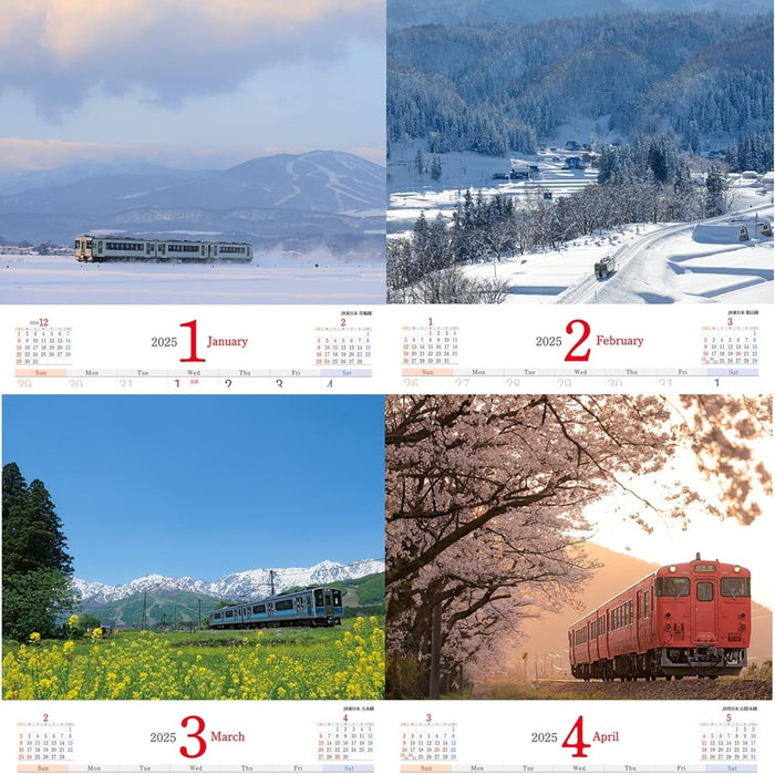 JTB Calendar The Scenic Railways of Beautiful Japan 2025 Wall Calendar