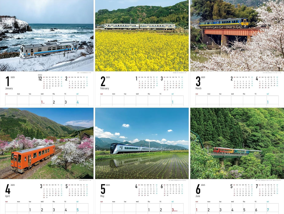 Calendar 2025 Scenic Railways (Monthly/Wall Calendar) (Yama-kei Calendar 2025)