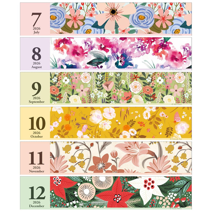 Todan 2026 Desk L Calendar Floral Memo 15.6 x 18cm TD-273