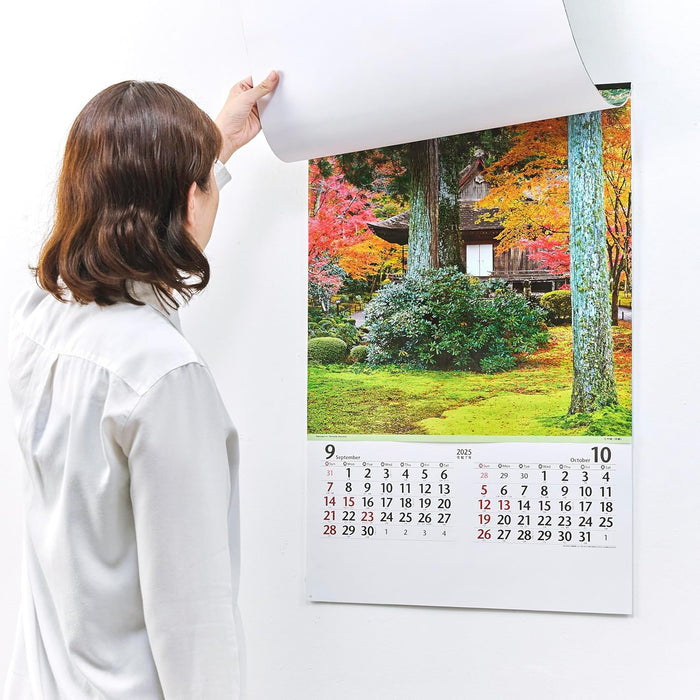 New Japan Calendar 2025 Wall Calendar Famous Japanese Garden NK401 750x504mm