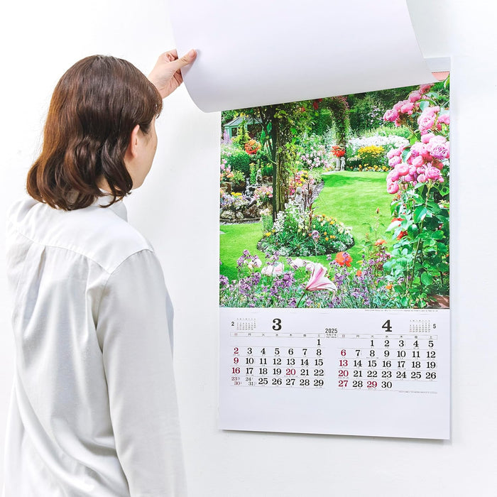 New Japan Calendar 2025 Wall Calendar English Garden NK405 750x504mm