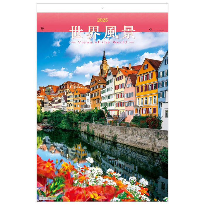 Todan 2025 Wall Calendar Views of the World Tohan DX Film 75 x 50.4cm TD-521