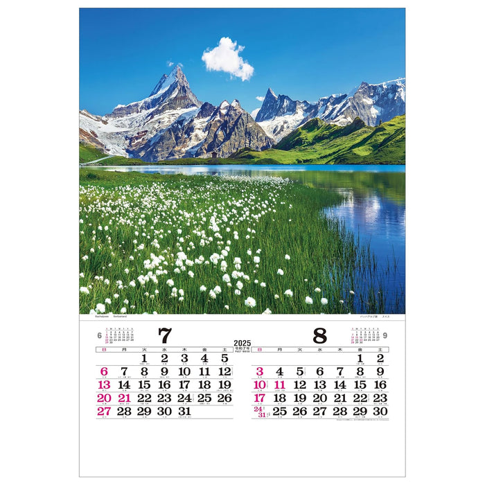 Todan 2025 Wall Calendar Switzerland Tohan DX Film 75 x 50.4cm TD-520