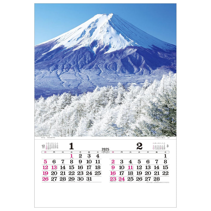 Todan 2025 Calendar Poetical Scenery with Japanese Holidays Tohan DX Film 75 x 50.4cm TD-502