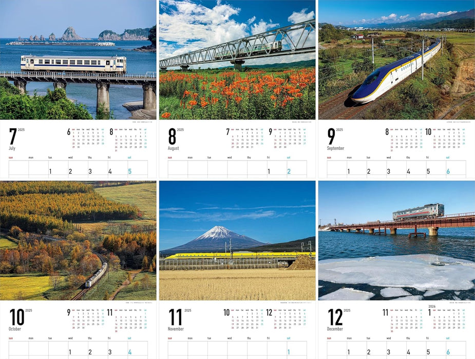 Calendar 2025 Scenic Railways (Monthly/Wall Calendar) (Yama-kei Calendar 2025)