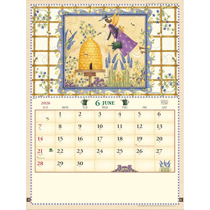 Todan 2026 Wall Calendar Debbie Mumm (American Country) 53.5 x 38cm TD-869