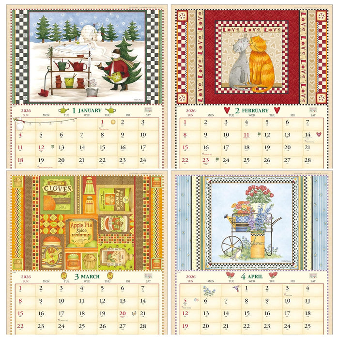 Todan 2026 Wall Calendar Debbie Mumm (American Country) 53.5 x 38cm TD-869