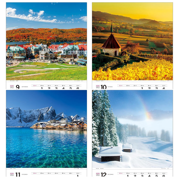 Todan 2025 Wall Calendar Beautiful World Tohan High DX Film 75.1 x 50.4cm TD-566