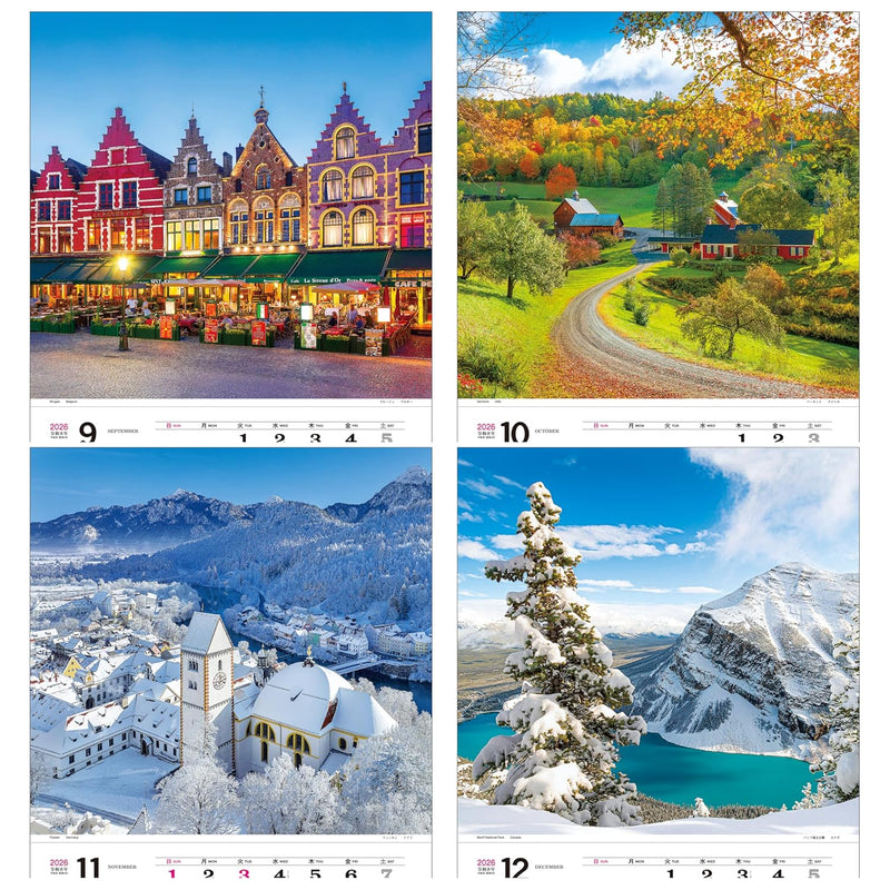 Todan 2026 Wall Calendar Beautiful World Tohan High DX Film 75.1 x 50.4cm TD-566