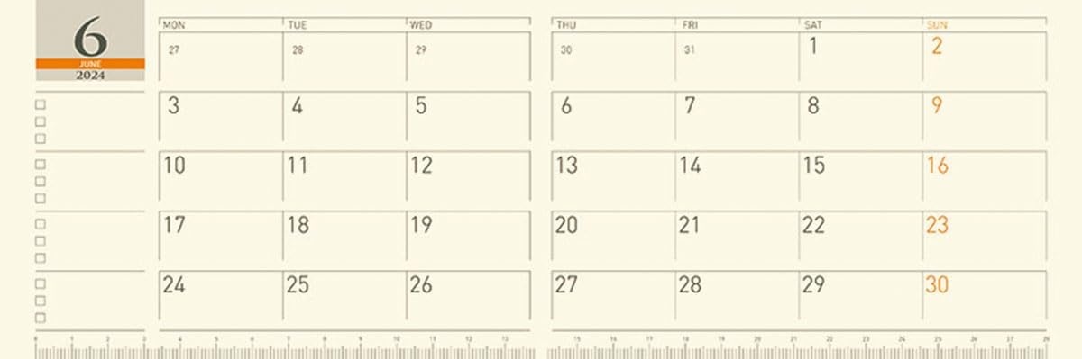 Try-X 2024 Desk Calendar Desk Schedule Techo CL-646 10x30cm