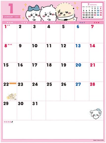 Ensky Chiikawa 2024 Whiteboard Calendar CL-076