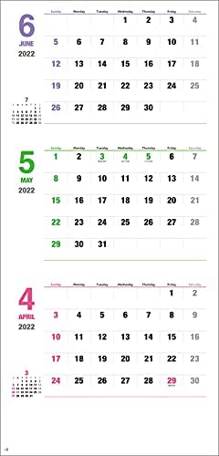 New Japan Calendar Daily Plan Moji  3 Months 2022 Wall Calendar CL22-1041