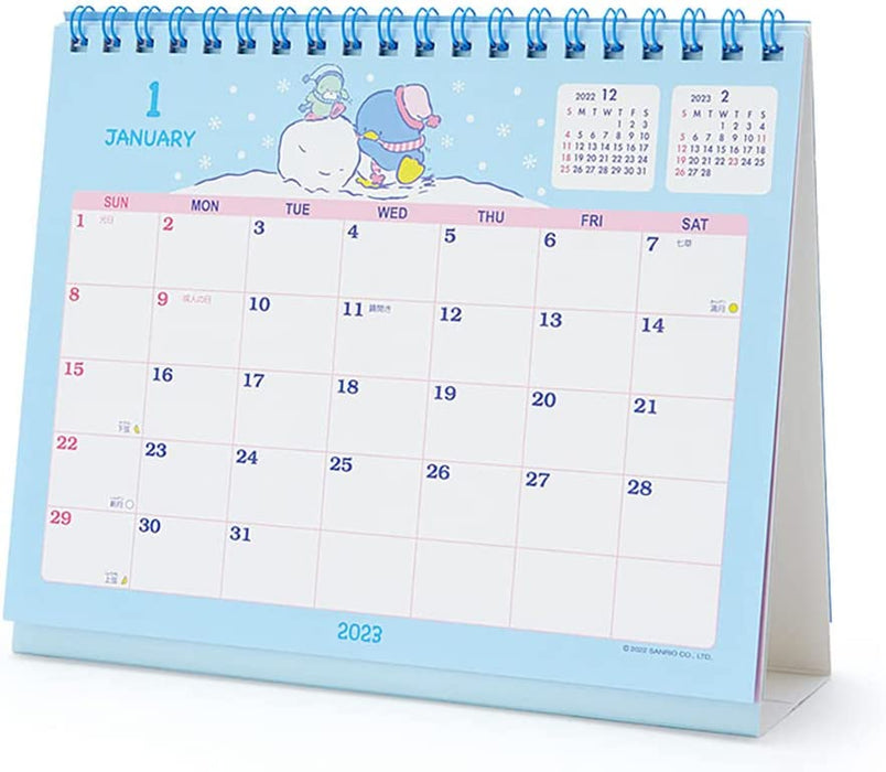 Sanrio 2023 Desktop Calendar Tuxedo Sam 3 Months 203076 Light Blue