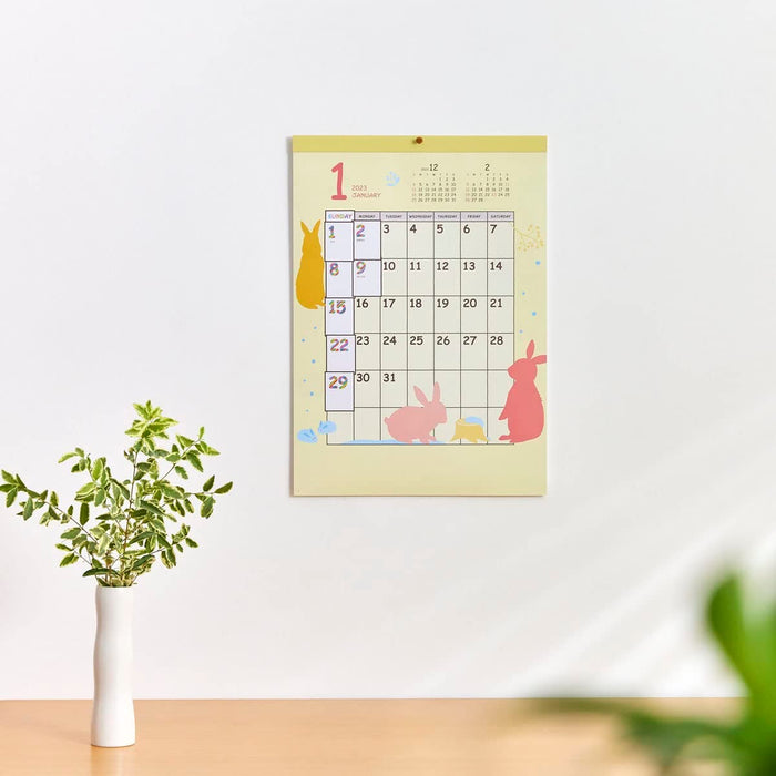 New Japan Calendar 2023 Wall Calendar Good Days Silhouette with Sticker NK77