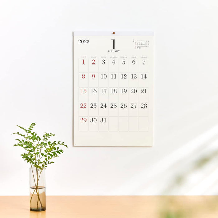 New Japan Calendar 2023 Wall Calendar Simple Face Large NK200