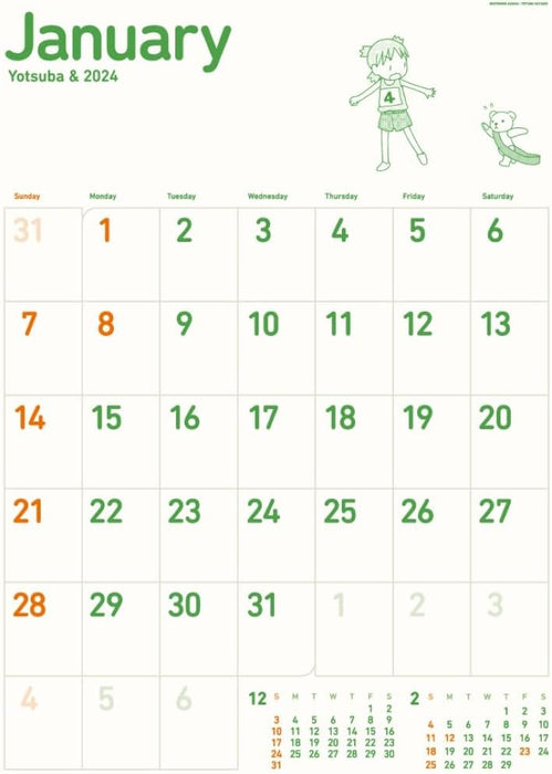 Hagoromo Yotsuba&! 2024 Wall Calendar CL24-0090