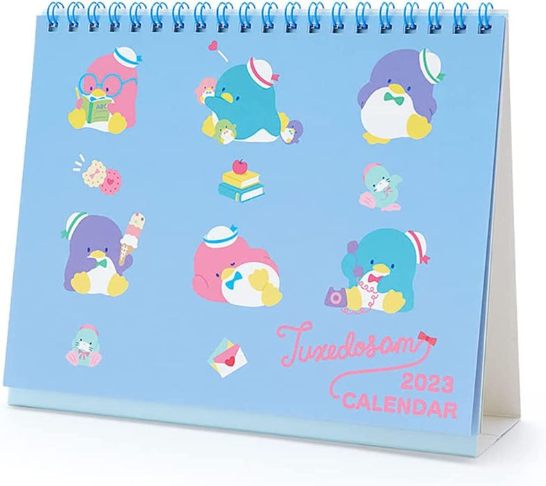 Sanrio 2023 Desktop Calendar Tuxedo Sam 3 Months 203076 Light Blue