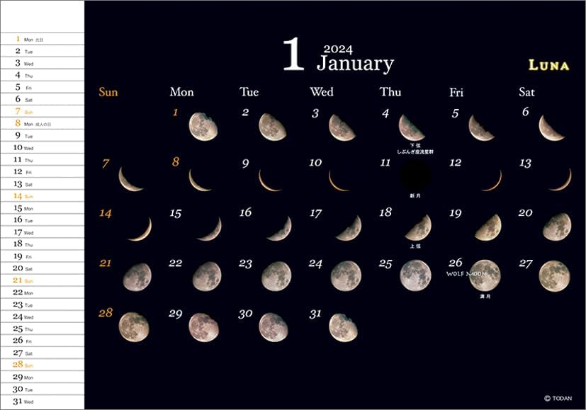 Todan 2024 Desk L Calendar Luna CL24-1022 – Japanese Book Store