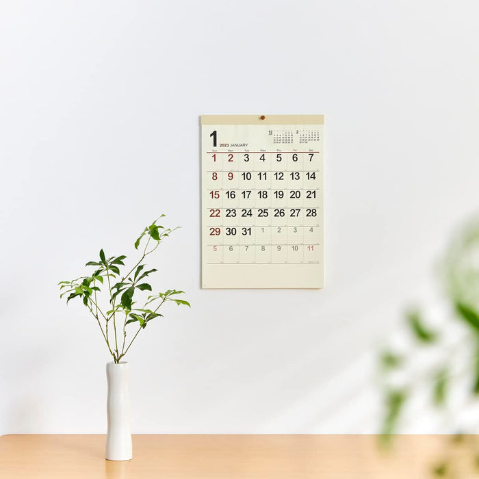 New Japan Calendar 2023 Wall Calendar Cream Memo Monthly Table Small NK459