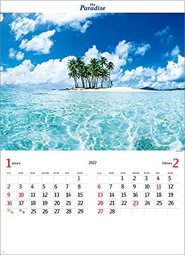 New Japan Calendar Paradise 2022 Wall Calendar CL22-1056 White