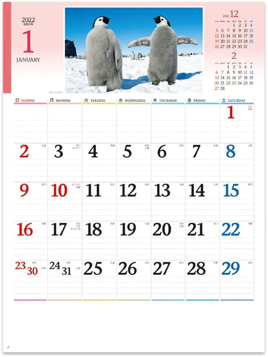 New Japan Calendar 2022 Wall Calendar Animals NK104