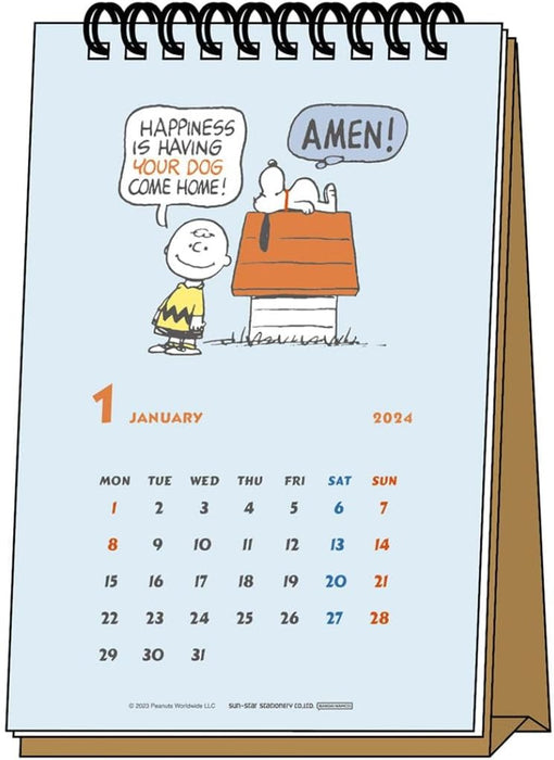 Sun-Star Stationery Snoopy 2024 Desk Calendar Vintage S8520593