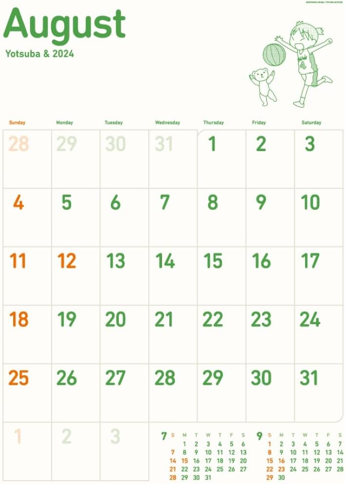 Hagoromo Yotsuba&! 2024 Wall Calendar CL24-0090
