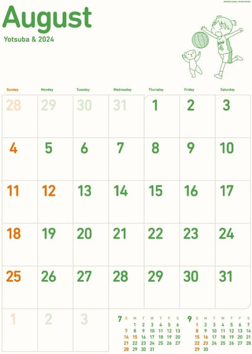 Hagoromo Yotsuba&! 2024 Wall Calendar CL24-0090